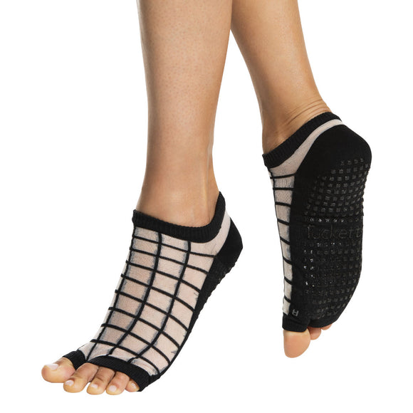 Women's Flow Grip Socks - Pilates l Yoga l Barre - Black & Sheer Gala –  Tucketts™