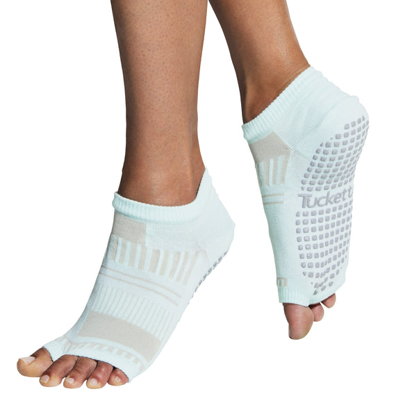 TUCKETTS Women's Open Toe Grip Sock for Pilates Barre Yoga Anklet