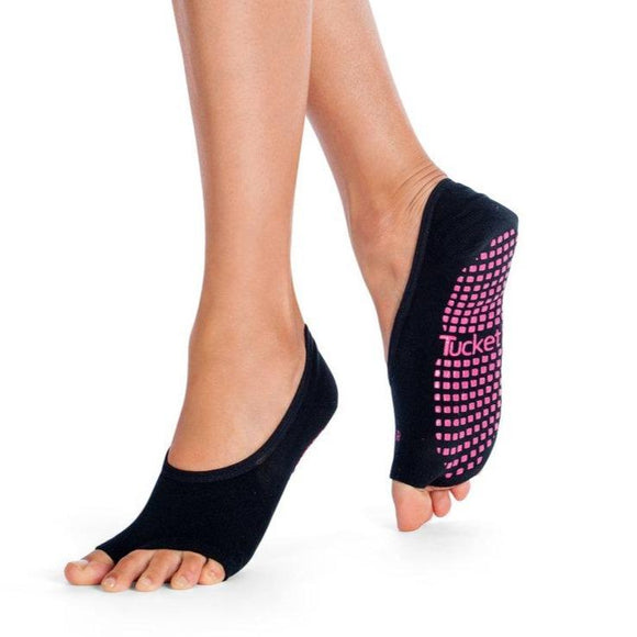 Ssdlv Toesox No Toe Bellarina Pilates Yoga Martial Arts Grip Socks Black