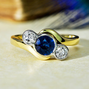 Certified Vintage Round and Tapered Baguette Ring at Susannah Lovis  Jewellers
