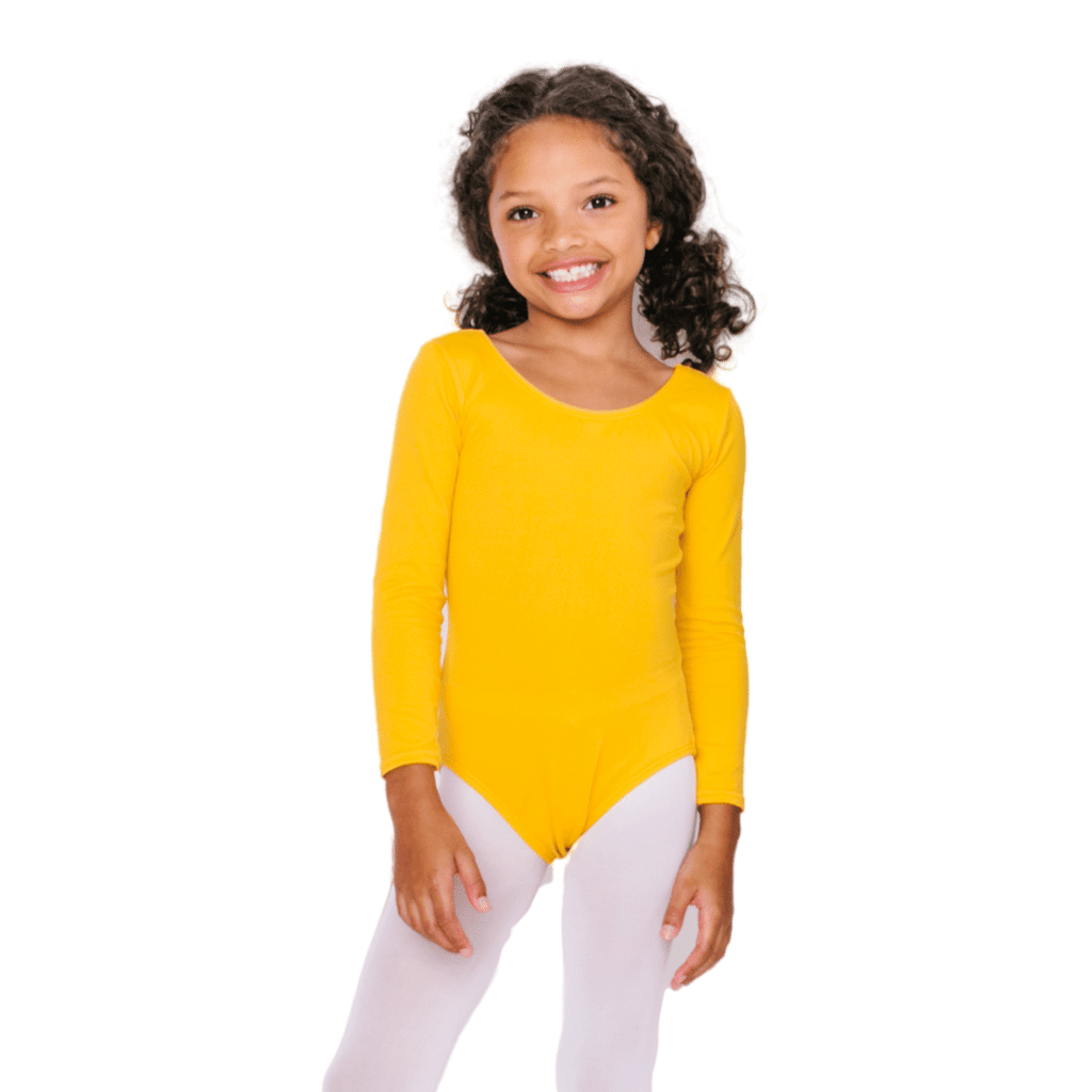 Gold Yellow Long Sleeve Leotard Buy A Yellow Dance Leotard For Girls Dance And Tumble Classes 