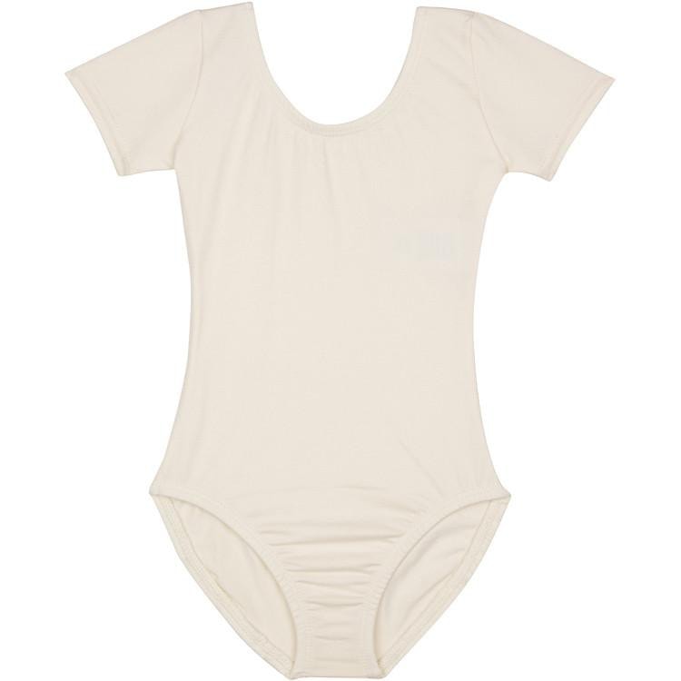 LINED IVORY CREAM Short Sleeve Leotard for Toddler and Girls ...