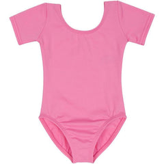 BRIGHT PINK Short Sleeve Leotard for Toddler and Girls - Gymnastics ...
