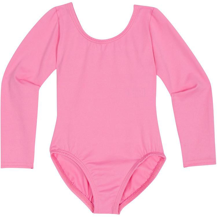 BRIGHT PINK Long Sleeve Ballet Dance Leotard for Toddler and Girls ...