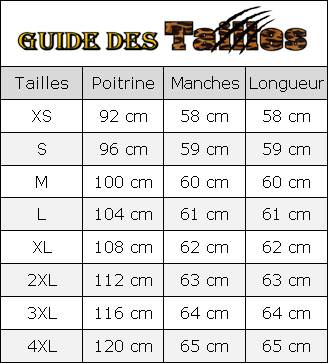 Guide des Tailles - Veste à Motifs Léopard - Fauve de l'Amour