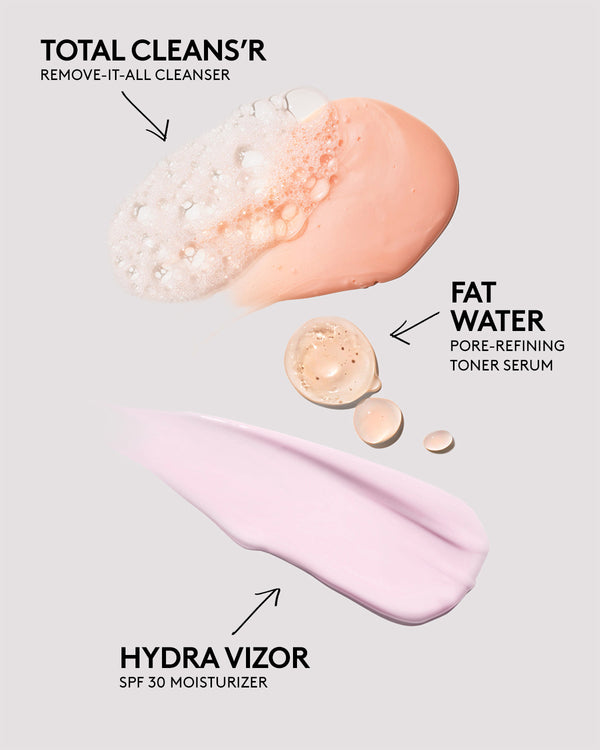 Fenty Skin Start'r Set: Total Cleans'r, Fat Water Toner Serum, Hydra VIZOR Sunscreen