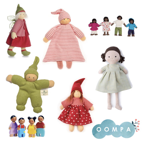 A collection of dolls from Oompa Toys