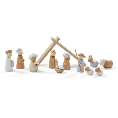 Haba Children's Modern Wooden Nativity Set - 12 Piece - Nativity Sets - Oompa Toys