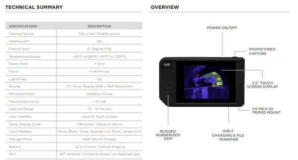 Seek ShotPRO Technical Details