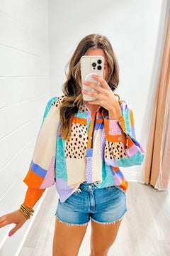 Abstract Button Up Top