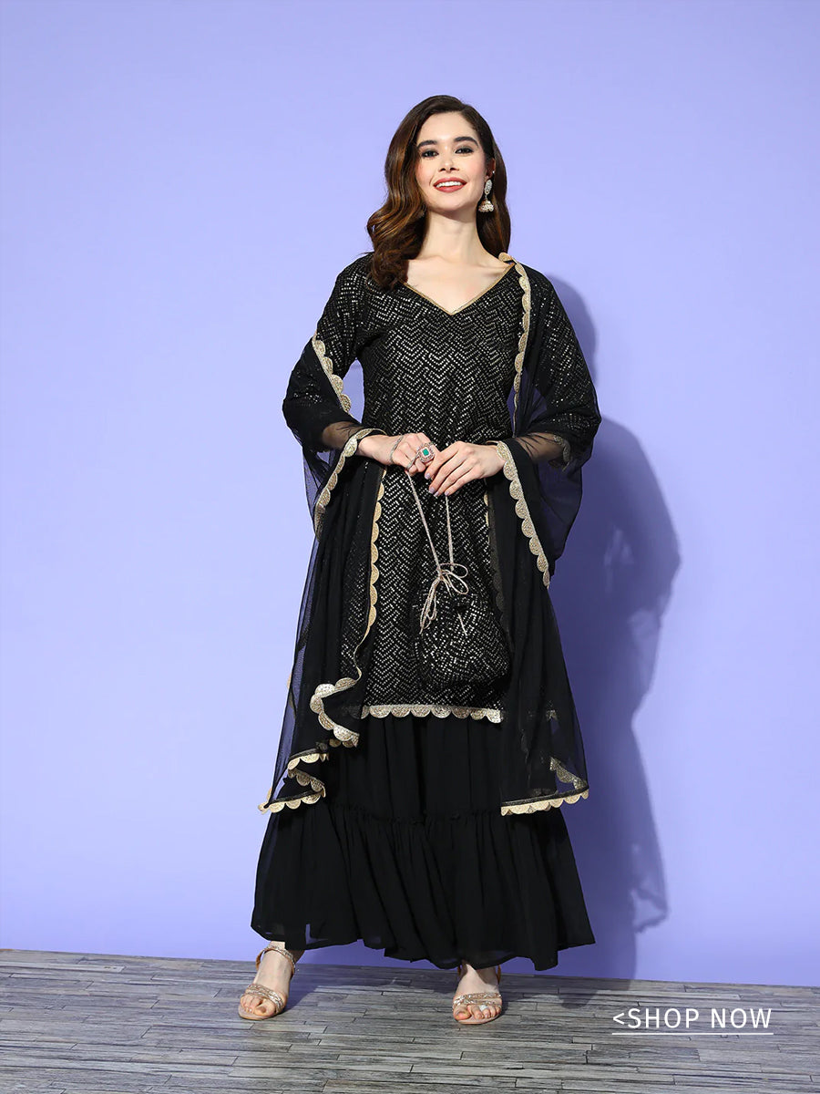 Black Heavy Designer Party Wear Art Silk Punjabi Patiala Suit | Punjabi  Dress Black | 3d-mon.com