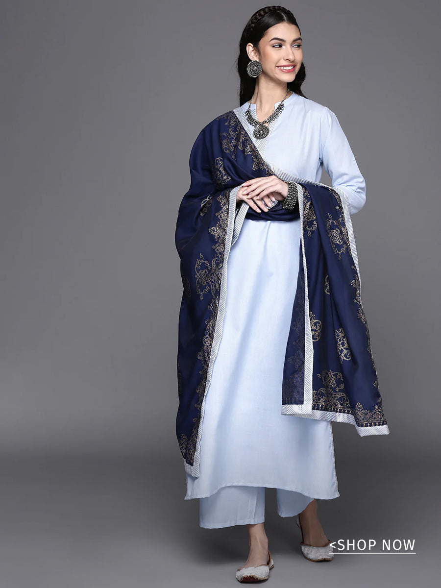 Modern Simple Plazo Suit Design 2021 Pink Blue | islamiyyat.com