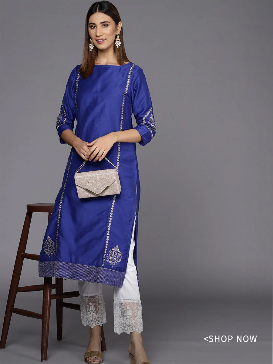 Kala Kendra - Royal Blue Kurti Pant For Women