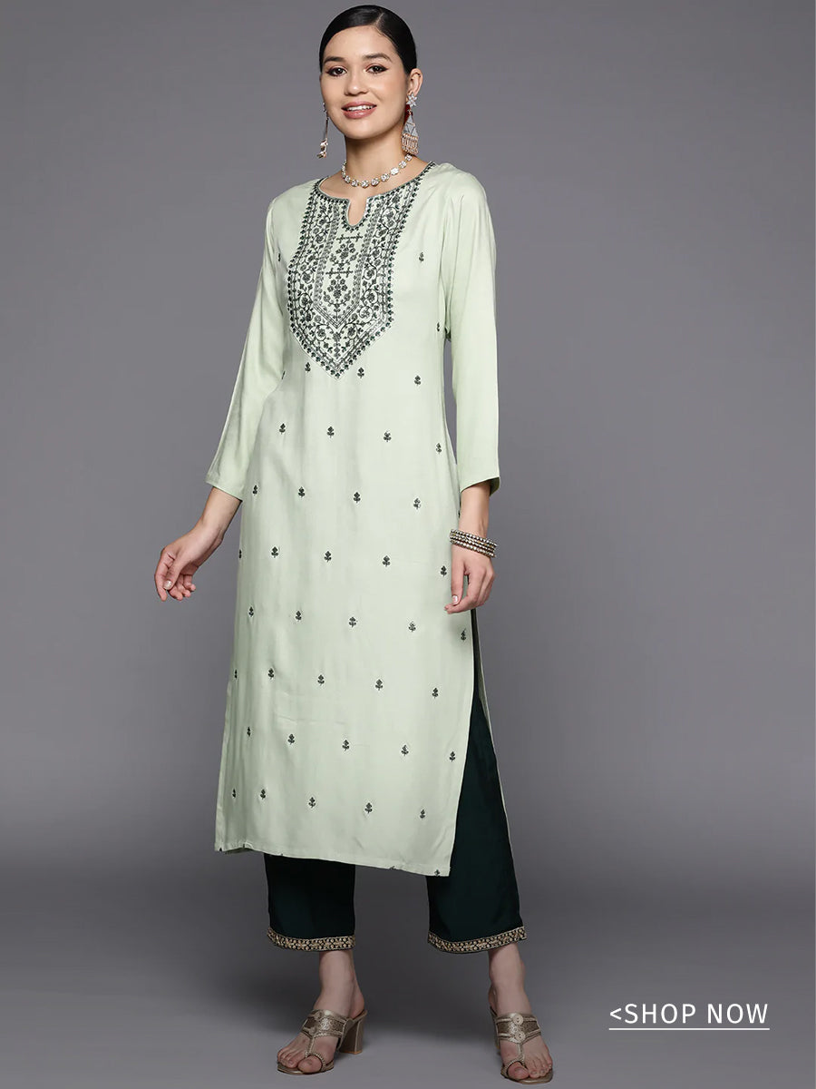 Off White Printed Cotton Kurta