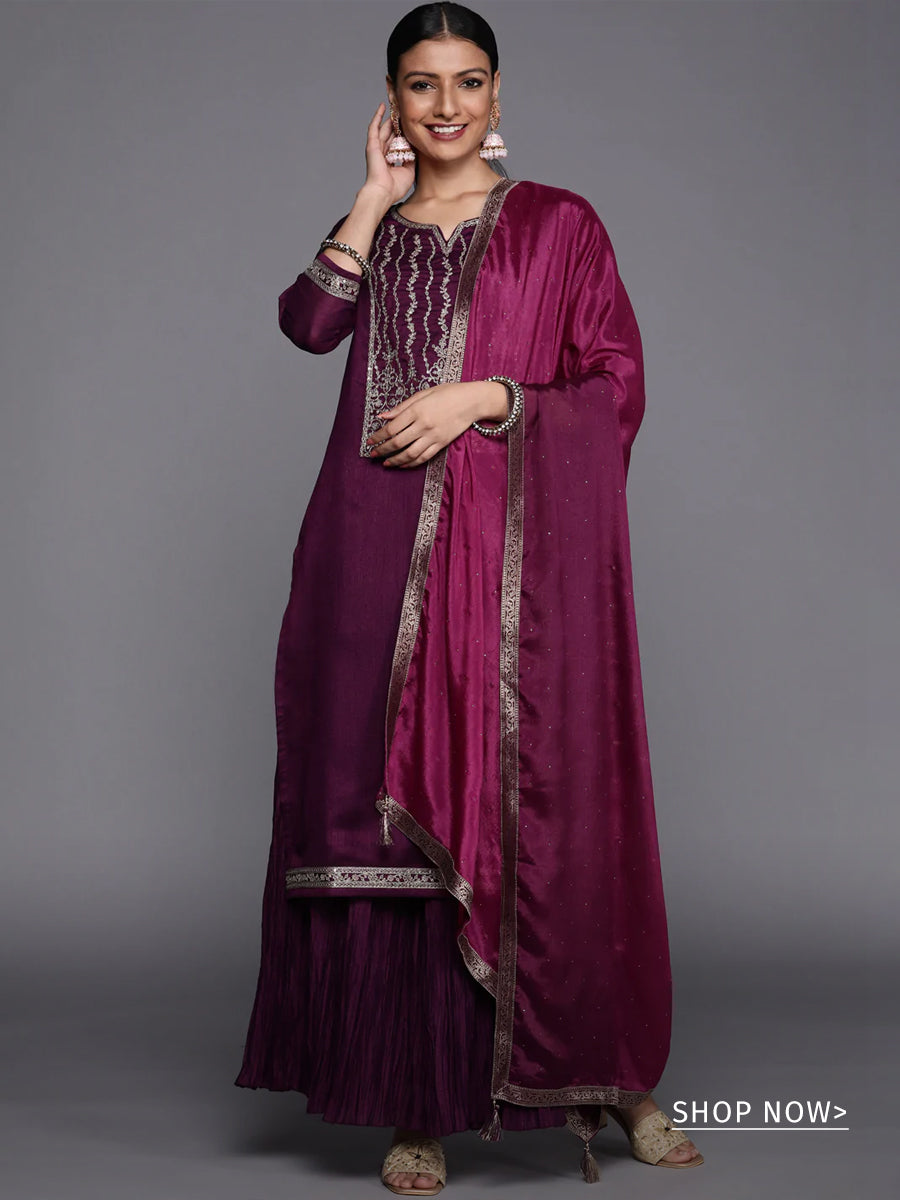 Pink Embroidered Cotton Kurta