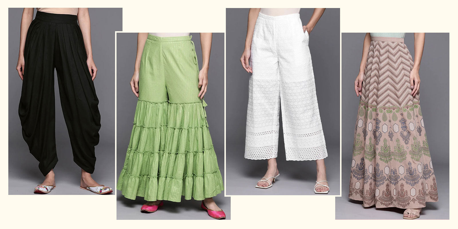 Buy Ethnic Girls Free Size Rayon Palazzo Pants Combo3 PalazzosBlack  White Magenta Online at Best Prices in India  JioMart