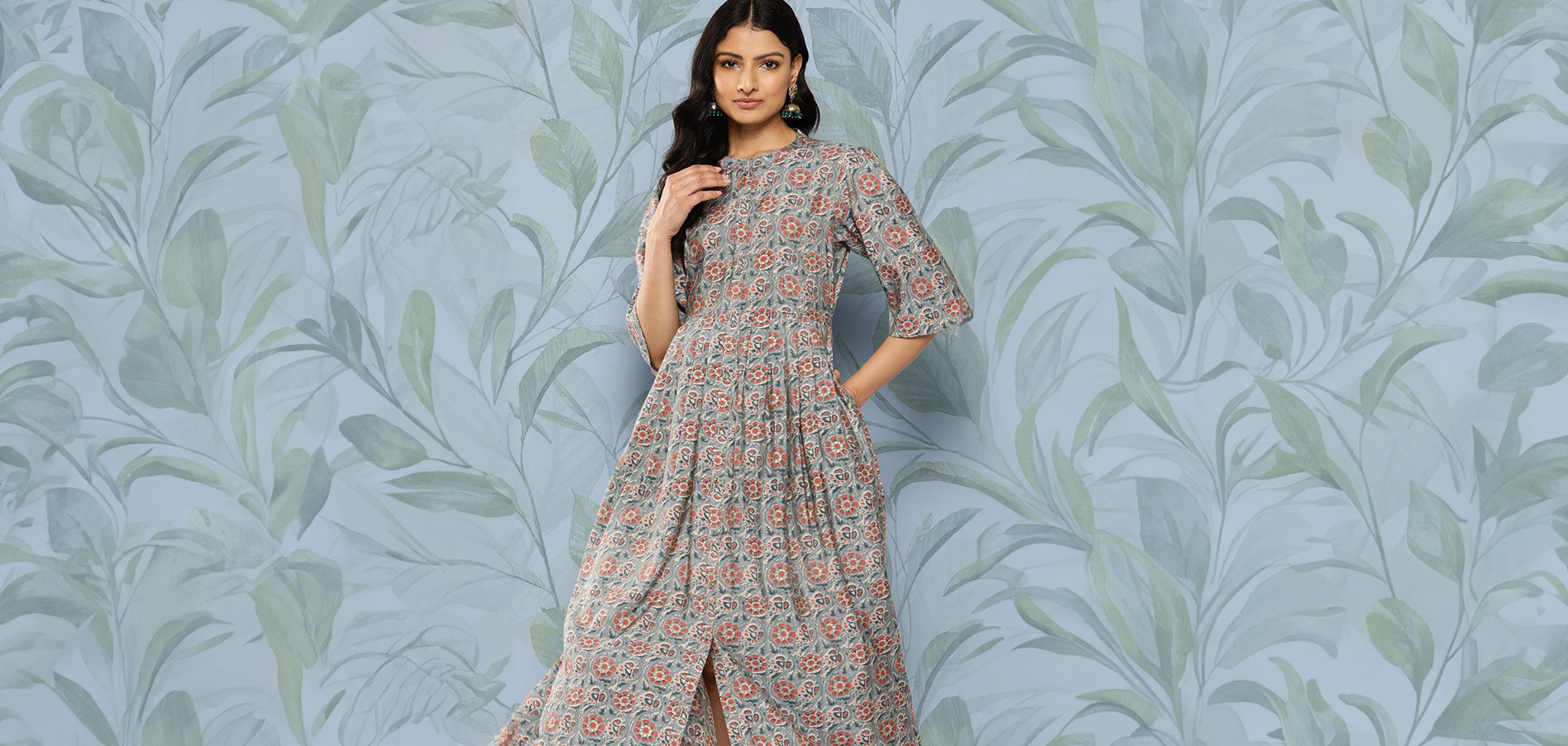 Cotton Printed Long Gown at Rs 999 in Surat | ID: 2851831778491