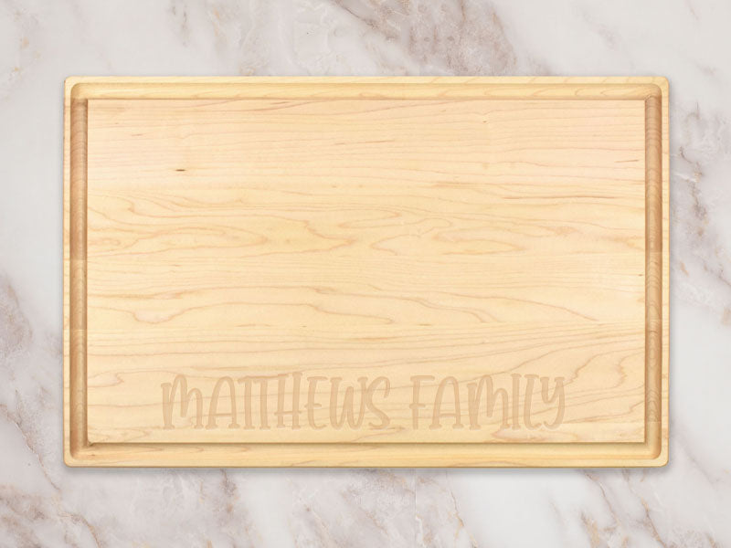 Live Edge Birch Engraved Cutting Board with Finger Grip – Script and Grain