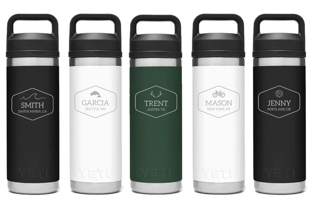 Engraved 20oz Thermal Bottle With Push Button Lid, Custom Colors