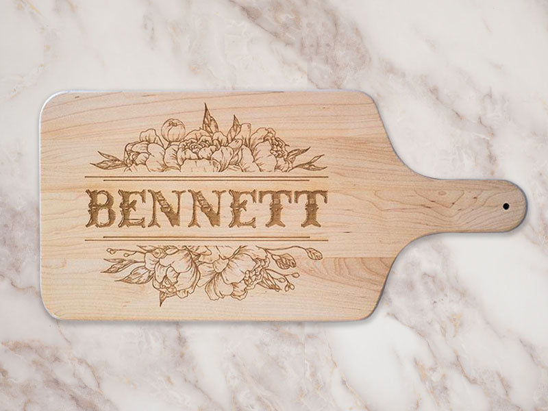 CPS Maple Wood Happy Couple with A Custom Name and Personalization Laser Engraved Letter H Cutting Board CPS