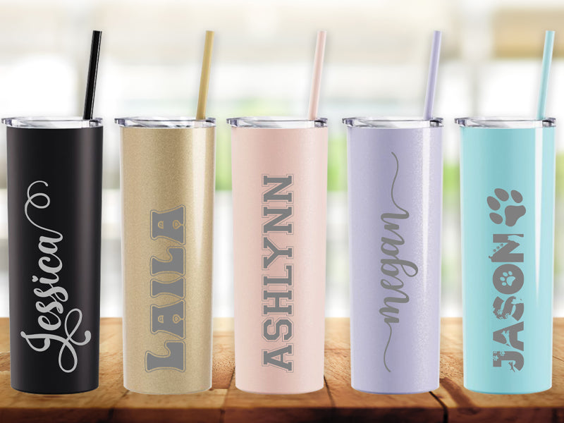 Skinny Mini Tumbler 12 oz Stainless Steel, Personalized Skinny Tumbler –  Wild About Me