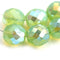 12mm Opal green Czech Glass beads round Melon Green - 4Pc