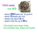 8/0 Toho seed beads, Transparent Rainbow Frosted Green Emerald, N 179F - 10g