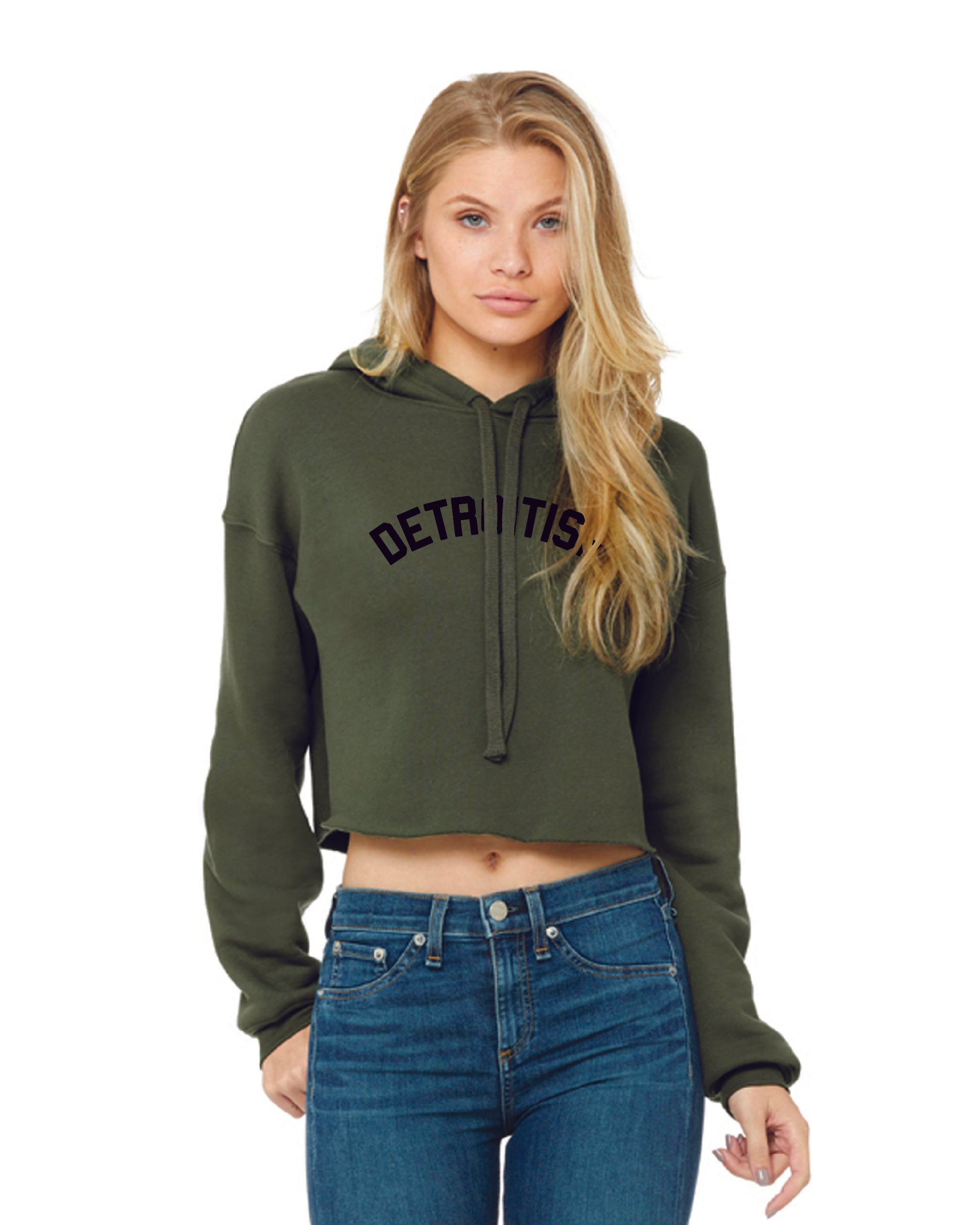 fleece crop hoodie