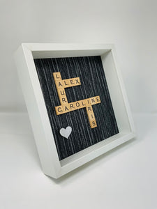 Scrabble Tile Frame  - Black Shimmer
