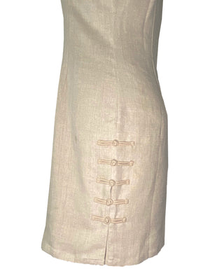 Modern Cut-In Short Qipao with Side Buttons