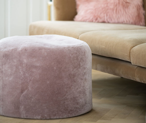 moccasin sheepskin pouf