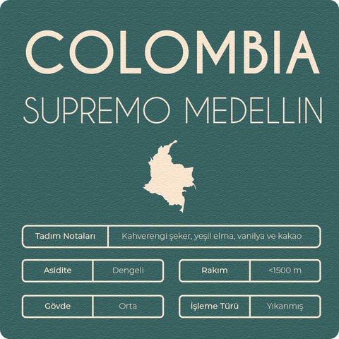 Kolombiya Supremo Medellin Filtre Kahve