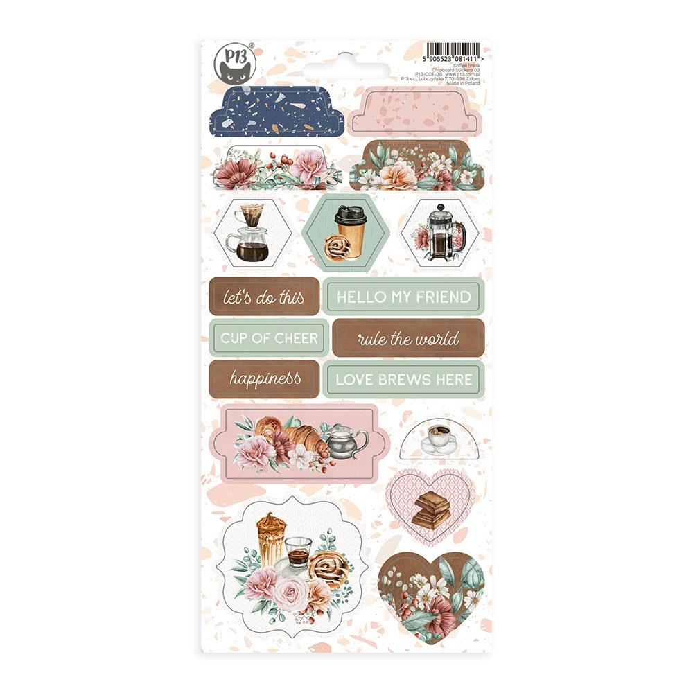 Coffee Break Chipboard Stickers 4.1"X8.7" #03