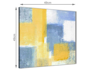Inexpensive Mustard Yellow Blue Kitchen Canvas Pictures Accessories - Abstract 1s371s - 49cm Square Print