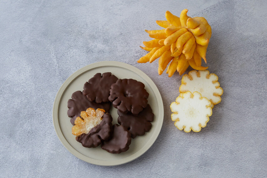 ひとくち仏手柑フルーツチョコレート｜不老長寿縁起物食べ方