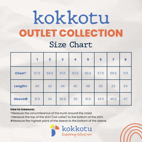 kokkotu outlet collection size chart