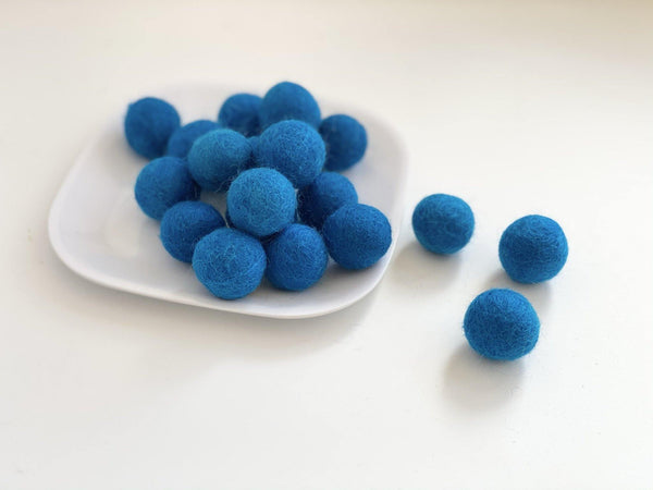Teal - 2.5 cm Felt Pom Pom Balls – Wool Jamboree