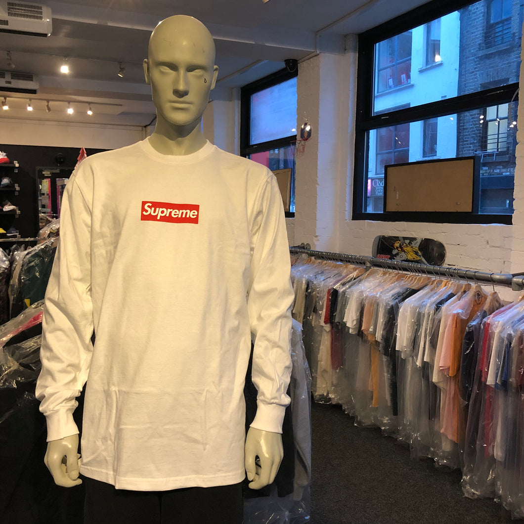 Supreme Box Logo L/S Tee White L | angeloawards.com