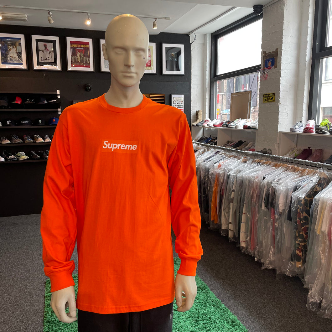 supreme box logo l/s tee orange | www.angeloawards.com