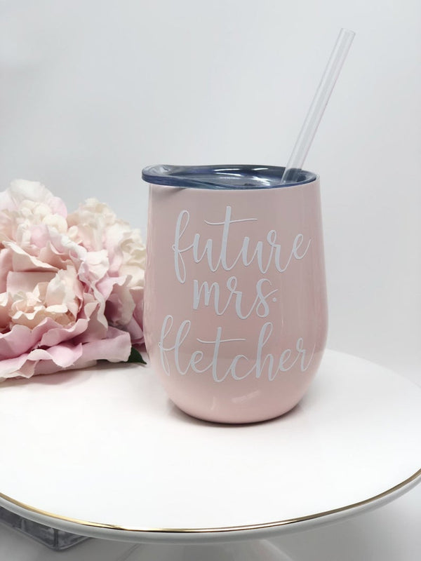 Future mrs stainless steel skinny tumbler gift box set for bride to be-  engagement gift box set idea- fiance tank top shirt marble tumbler
