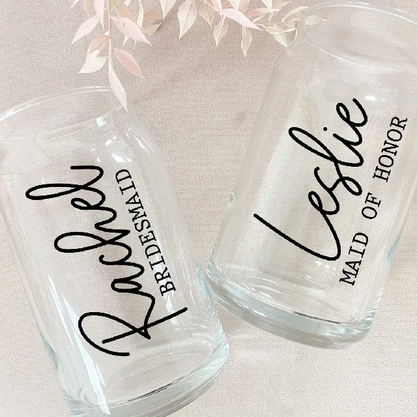 Personalized Iced Coffee Cup Glass Can Soda Cup With Lid and Straw  Bridesmaid Gift Idea Custom Proposal Gifts EB3496ERT 