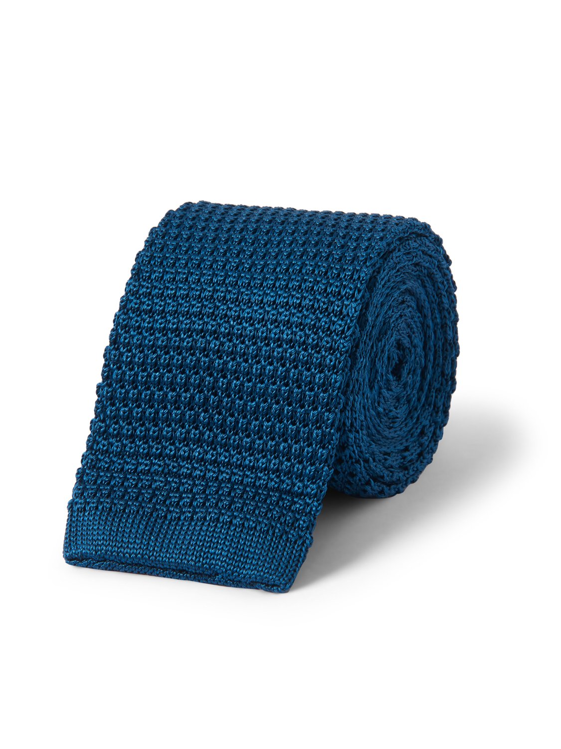 Kilgour Savile Row Tailoring Kilgour Knitted Silk Tie Blue