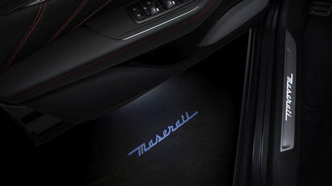 Kaufe Für Maserati Ghibli Autozubehör Autotürschwellenlicht Logo  Projektorlampe Power Moving LED Willkommen