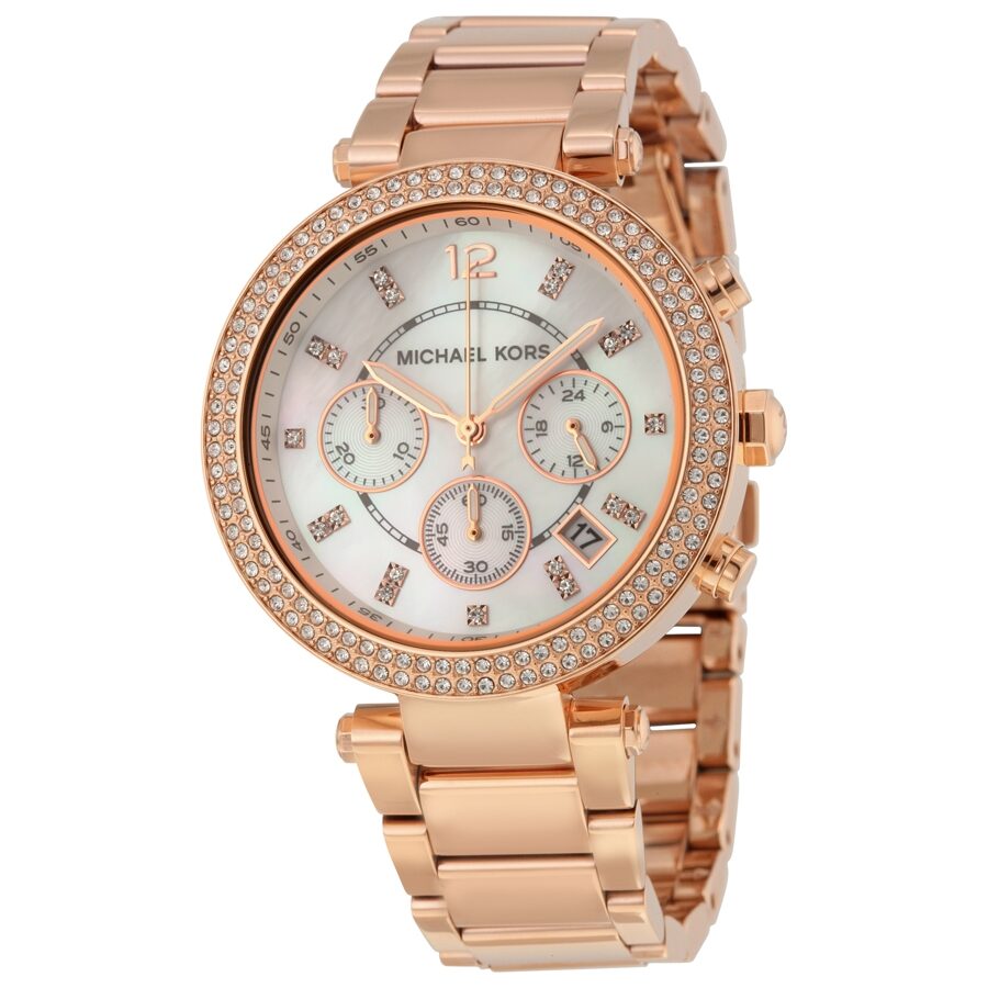 Michael Kors Parker Chronograph Rose Gold-tone Ladies Watch MK5491