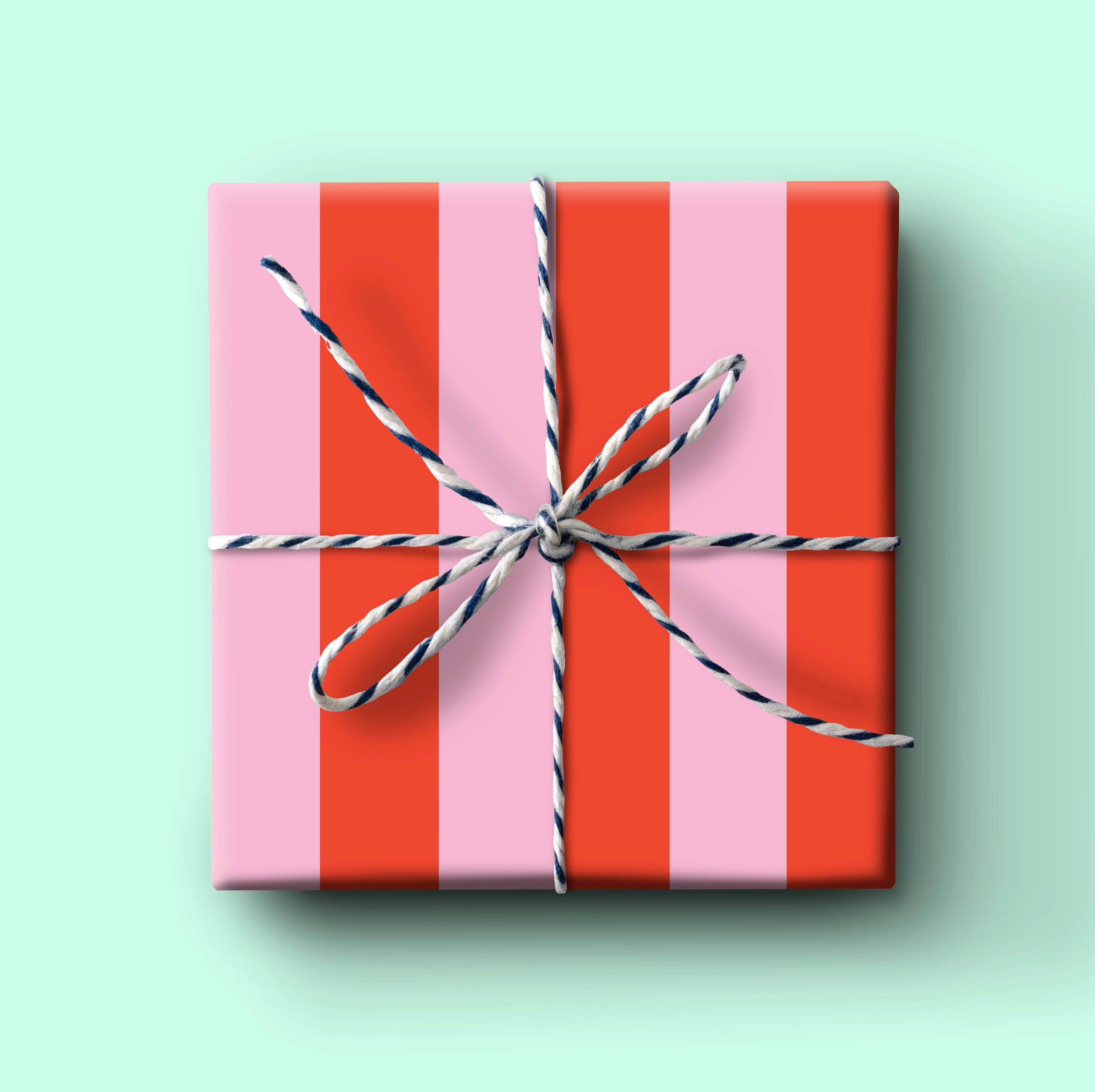 Joy Creative Shop - Holiday Wrapping Paper - Holiday Pink & Red Stripe
