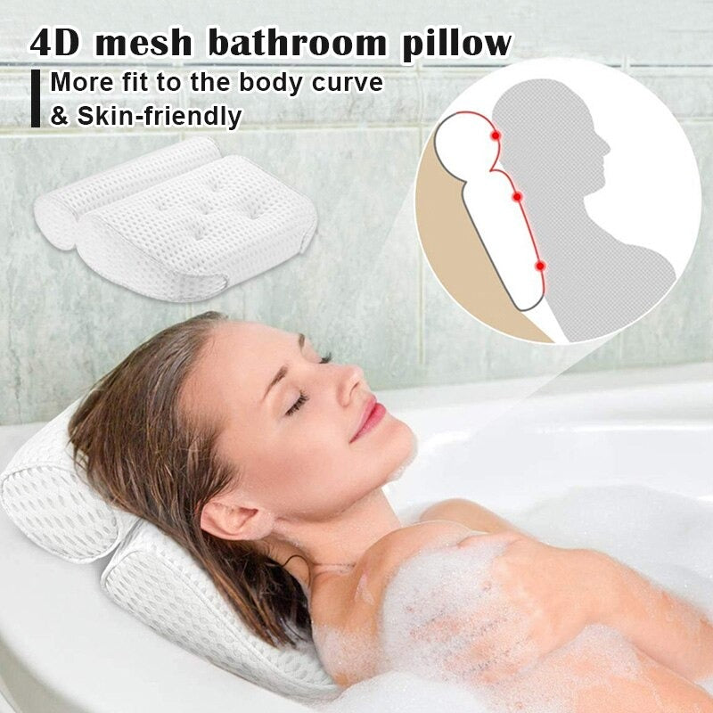 Non-Slip Bath Pillow Cushioned For Bath Tub Spa With Suction Cups For –  Activital