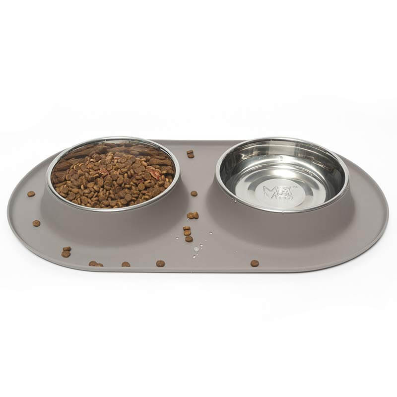 Double Silicone Dog Feeder with Stainless Bowls, Large, 3 Cups Per Bowl-image-7