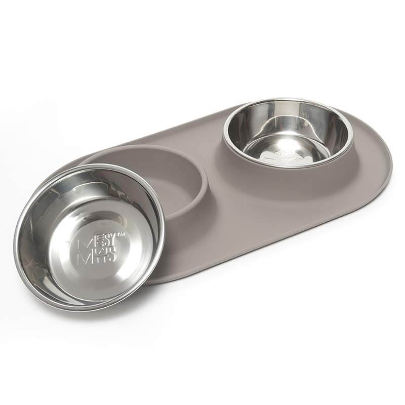 Double Silicone Dog Feeder with Stainless Bowls, Large, 3 Cups Per Bowl-image-6