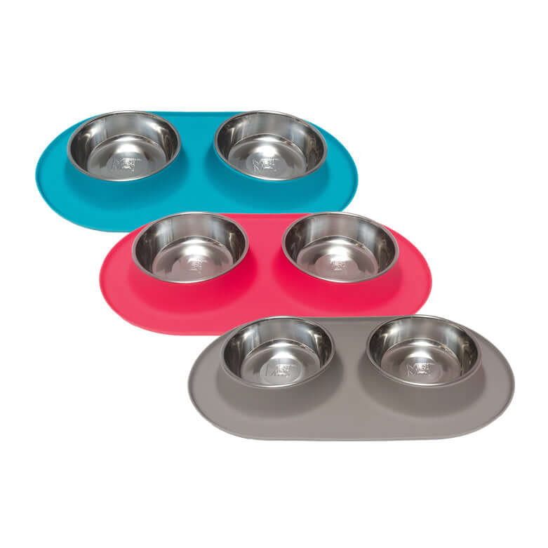 Double Silicone Dog Feeder with Stainless Bowls, Large, 3 Cups Per Bowl-image-11