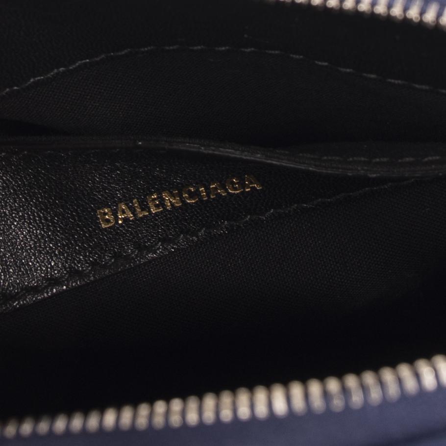 Balenciaga Blue Grained Calfskin S Ville Top Handle Bag  modaselle